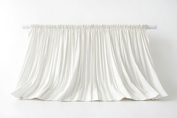 White Pleated Curtain On A White Rod