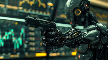 Fototapeta premium Robotics in security has revolutionized surveillance and protection mechanisms with its precision and efficiency. These automated systems utilize advanced sensors and algorithms to monitor and secure 