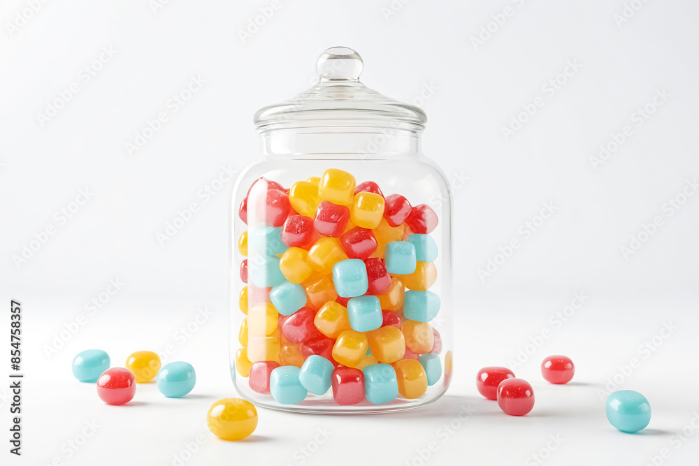 Canvas Prints Candy Jar with Colorful Candies