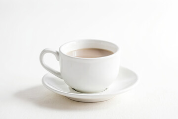 White Coffee Cup and Saucer