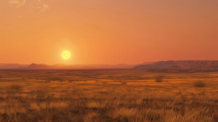 Obraz premium Sun setting on the western horizon