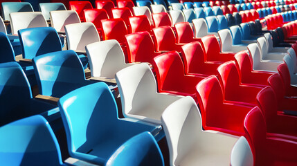 TRIBUNE SEATS STADIUM FRANCE FLAG COLORS