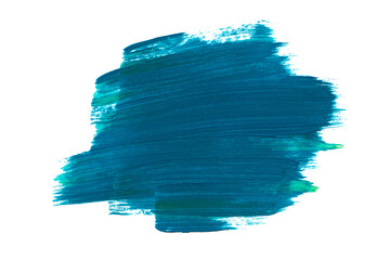 Oil art brush painted textured stripes isolated on white background, Set palette watercolor blue...