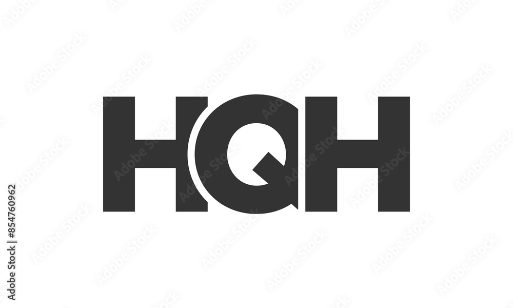 Poster HQH logo design template with strong and modern bold text. Initial based vector logotype featuring simple and minimal typography. Trendy company identity.
