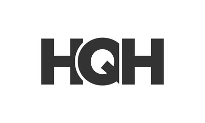 HQH logo design template with strong and modern bold text. Initial based vector logotype featuring simple and minimal typography. Trendy company identity.