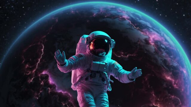 Gravity-Free Explorer: An Astronaut's Gentle Drift. Generated with Ai