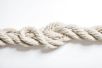 White Rope Knot on White Background