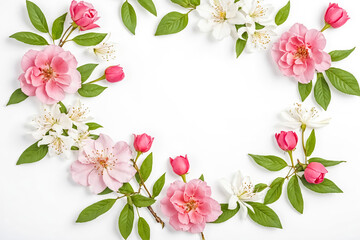 Obraz premium Pink and White Flower Frame