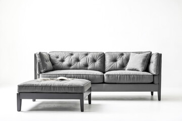 Fototapeta premium Grey Sofa and Ottoman