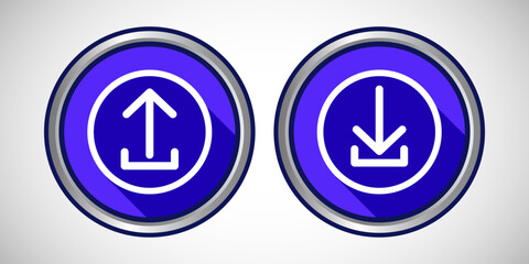 Download And Upload Arrow Icon Button Set Design Illustration