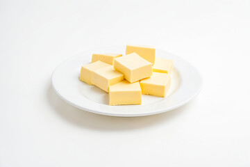 Butter Cubes on White Plate