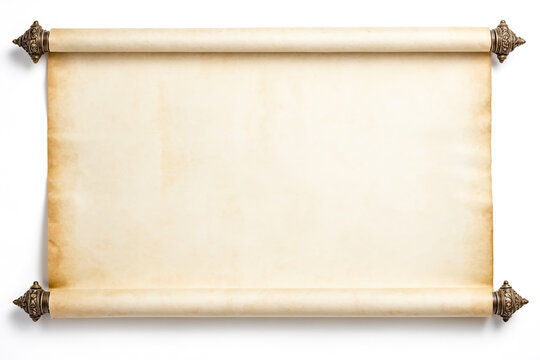 Old Parchment Scroll with Metal Ends