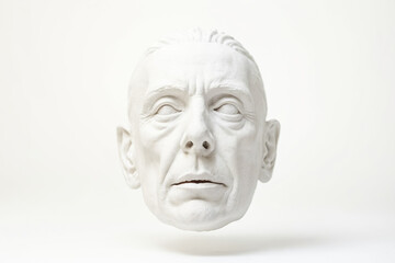 White plaster bust of a man's head