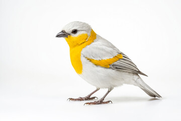 Obraz premium White and Yellow Bird on White Background