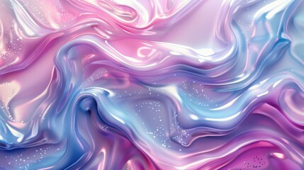 background texture. Holographic pink and blue molten plastic jelly wave