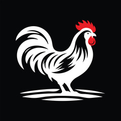 vector silhouette chicken design, farm animal clipart
