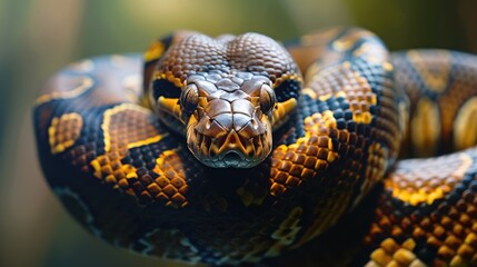 Obraz premium Python snake with pale backdrop