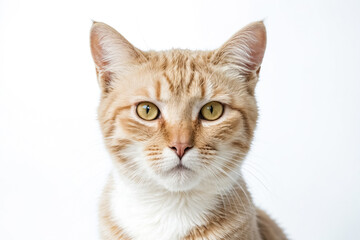 Obraz premium Close-up portrait of a ginger cat with white chest looking directly at the camera