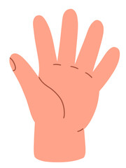 Counting with fingers. Hand gesturing. Flat illustration isolated on white background