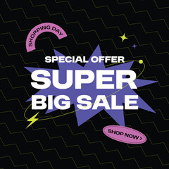 벡터 슈퍼세일 이벤트 배너 배경