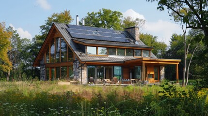 Sustainable houses incorporate eco-friendly materials and energy-efficient systems.
