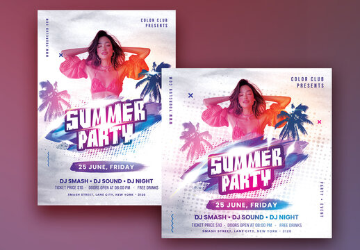 Summer Party Flyer or Poster Design.