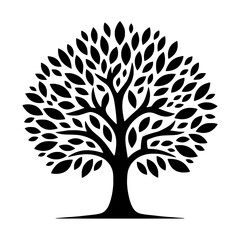 tree vector silhouette illustration isolated