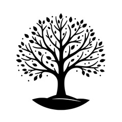 tree vector silhouette illustration isolated