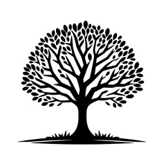 tree vector silhouette illustration isolated