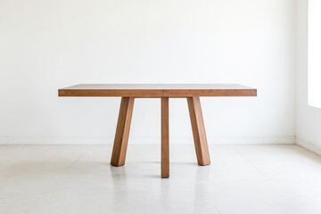 Wooden Table on White Background
