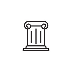 Perfect design icon of column. Pillar Icon - Architectural or Law Elements, Vector Sign and Symbol for Design, Presentation, Website or Apps Elements. Editable icon.