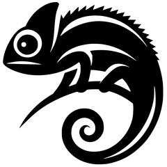 Beautiful chameleon silhouette