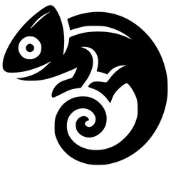 Simple chameleon logo silhouette