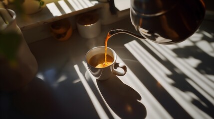 close-up, candid shot, shot, pour, coffee, pour, coffee