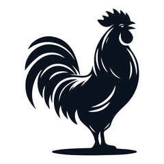 vector silhouette chicken design, farm animal clipart