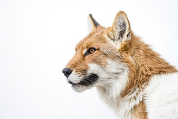 Close-up of a fluffy fox's head