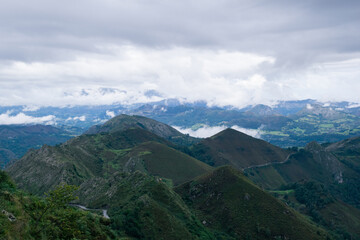 Obraz premium Valley covered with clouds. Asturias - Spain
