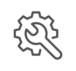 Setup and settings related icon outline and linear vector.
