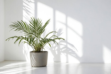 Minimalist Home Decor with a Plant and Sunlight