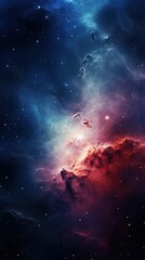 Fototapeta premium A colorful galaxy with a red cloud in the middle