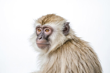 Obraz premium Close-up Portrait of a Young Vervet Monkey with Orange Eyes