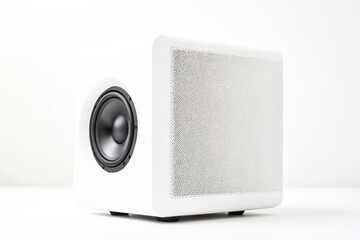 Obraz premium White Subwoofer Speaker with Black Driver
