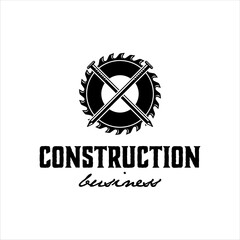 Construction contractor logo with masculine style design