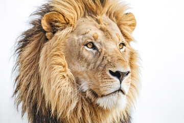 Fototapeta premium Close-up portrait of a lion with a majestic mane