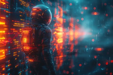 Navigating Data Visualizations in Futuristic Suit