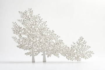 White minimalist trees with branches