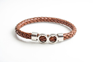 Brown Leather Bracelet with Metal Clasp