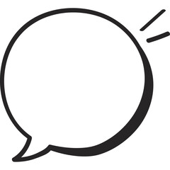 Doodle Speech Bubble. Hand Drawn Sketch Speech Bubble Icon