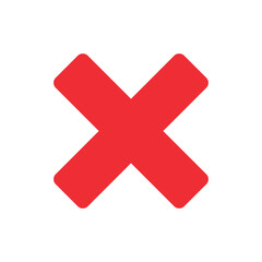 Vectorized red X illustration for websites and graphic resources.