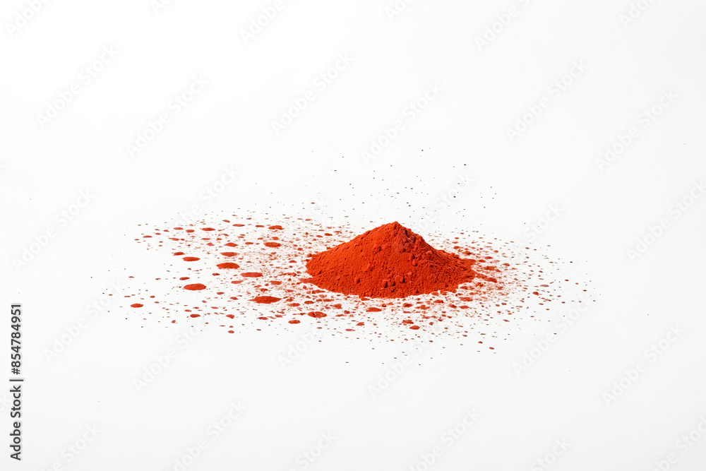 Poster Red Powder on White Background